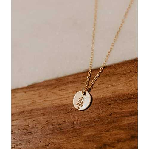 ゴールド タイニー パイン ツリー ネックレス - 可憐なゴールド ネックレス - 冒険家へのギフト - 冒険が待っています Hope on a Rope Je...