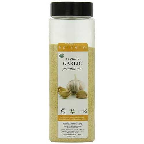 Spicely Organics Organic Garlic Granulates, Vegan Friendly, Kosher, USDA Certified Organic, Glut..