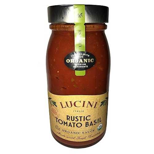 Lucini Italia USDA 認定オーガニック素朴トマトバジル 25.5 オンス (4パック) Lucini Italia USDA Cer..