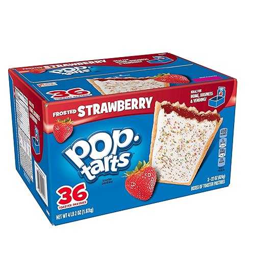 Pop-Tarts Breakfast Toaster Pastries, Frosted Strawberry Flavored, 66 oz (36Count)(4)