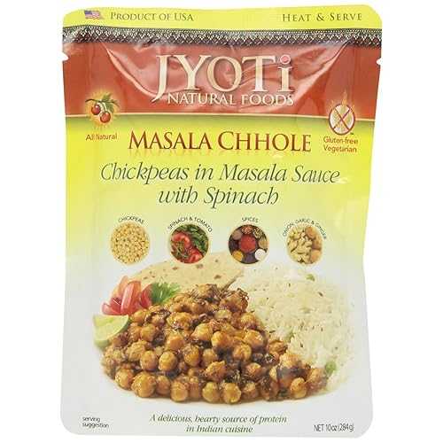 Jyoti Masala Chhole, 6 pouches of 10 oz each, All Natural, Product of USA, Gluten Free, Vegan, N..