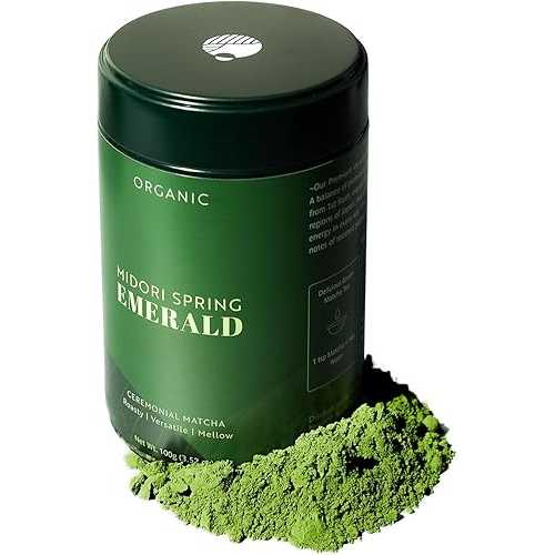 Midori Spring Organic Authentic Japanese Ceremonial Matcha Powder Emerald, USDA Organic, Kosher,..
