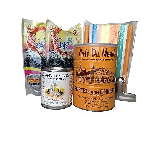 ハノーバー ショップ コレクションのブラック タピオカ バブル パールとバッグ クリップ付きアイス コ..