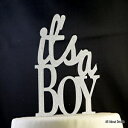 ڍׂׂ̂ăVo[It's-A-BoyP[Lgbp[ All About Details Silver It's-A-Boy Cake Topper