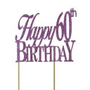 ڍׂɂĂׂăp[vnbs[-60-o[Xf[P[Lgbp[ All About Details Purple Happy-60Th-Birthday Cake Topper