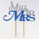 ~ZXP[Lgbp[A1AuC_V[AƐgp[eB[̑AOb^[gbp[iVo[u[j All About Details Miss To Mrs Cake Topper, 1pc, Bridal Shower, Bachelorette Party Decor, Glitter Topper (Silver & Blue)