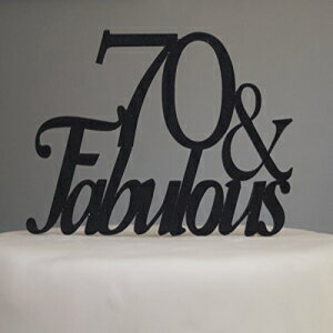 All About ܺ ֥å 70-&-եӥ饹  ȥåѡ All About Details Black 70-&-fabulous Cake Topper