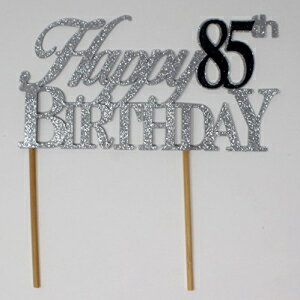 ܺ٤Τ٤ƥϥåԡ85Фȥåѡ1ġ85ФѡƥåȥåѡʥС֥å All About Details Happy 85th Birthday Cake Topper,1pc, 85th Birthday, Party Decor, Glitter Topper (Silver &