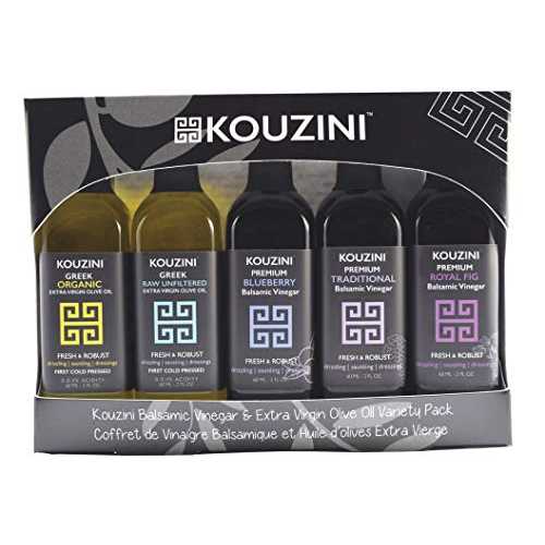 Kouzini バラエティ ギフトパック - ギリシャ産エキストラバージンオリーブオイルとバルサミコ酢 Kouzi..