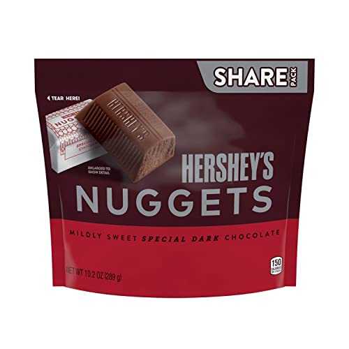 HERSHEY'S SPECIAL DARK NUGGETS ダーク チョコレート キャンディ、シェア パック、10.2 オンス バッグ HERSHEY'S SPECIAL DARK NUGGETS Dark Chocolate Candy, Share Pack, 10.2 oz Bag