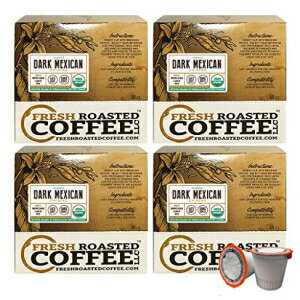 Fresh Roasted Coffee LLC、オーガニックダークメキシカンチアパスコーヒーポッド、ダークロースト、シングルオリジン、USDAオーガニック、1.0および2.0シングルサーブブルワーに対応したカプセル、72個 Fresh Roasted Coffee LLC, Organic Dark Mexican Chiapas