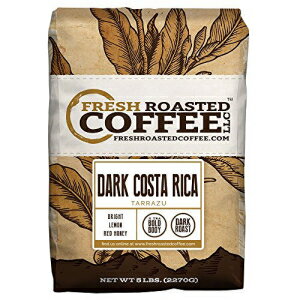 ダークコスタリカ タラズ、ホールビーン、フレッシュローストコーヒー LLC. (5ポンド) Dark Costa Rica Tarrazu, Whole Bean, Fresh Roasted Coffee LLC. (5 lb.)