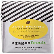 アマゾンフレッシュジャストブライトホールビーンコーヒー、ライトロースト、12オンス AmazonFresh Just Bright Whole Bean Coffee, Light Roast, 12 Ounce