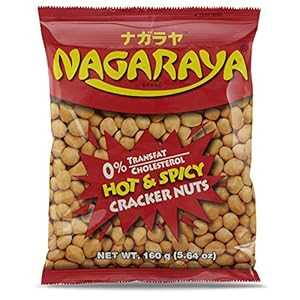 ながら屋 ホット&スパイシークラッカーナッツ 5個入 (1パックあたり160g) Nagaraya Hot & Spicy Cracker Nuts Pack of 5 (160g Per Pack)