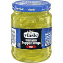 Vlasic Deli スタイル ホット バナナ ペッパー、ケトフレンドリー、6 - 12 FL OZ 瓶 Vlasic Deli Style Hot Banana Pepper, Keto Friendly, 6 - 12 FL OZ Jars(4)