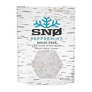 SNØ Peppermint KETO Xylitol Candy Chips - SN 1LB Bag - Sugar-Free...
