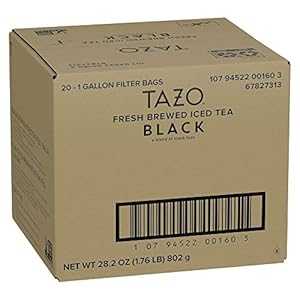TAZO Black Fresh Brewed Iced Tea Unsweetened Non GMO, 1 gallon, Pack of 20