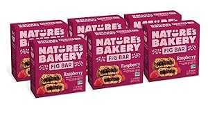 Nature's Bakery Nature s Bakery Whole Wheat Fig Bars, Raspberry, Real Fruit, Vegan, Non-GMO, Snack bar, 6 Count (Pack of 6)