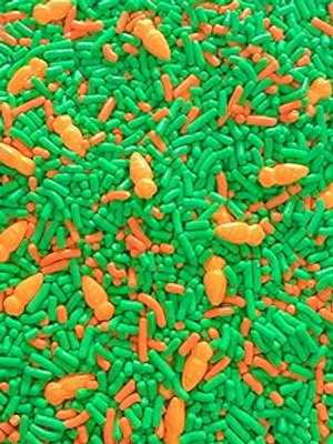 Sprinkle Deco Easter Carrots and Green Grass Confetti Cake Cookie Cupc...