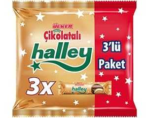 Ulker Halley Sandwich Biscuits w/Marshmallow and Cocoa 3 Packs 264gr