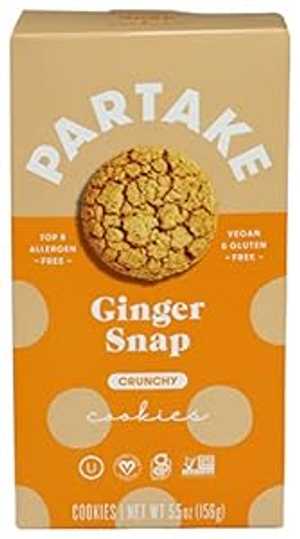 PARTAKE FOODS カリカリジンジャースナップクッキー、5.5オンス PARTAKE FOODS Crunchy Ginger Snap Cookies, 5.5 OZ