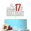 Happy 17th Birthday ケーキトッパー - 17歳のケーキトッパー、ティーンの17歳の誕生日ケーキデコレーション、17歳の誕生日パーティーデコレ...