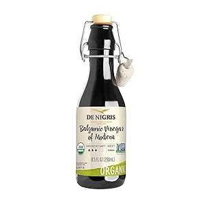 De Nigris Premium Organic Balsamic Vinegar Of Modena (55% Grape Must) 8,5 Oz (250ml) Balsamic Vinegar From Modena Italy, Ideal For Hot Dishes Balsamic Vinegar Aged Balsamic Vinegar Organic