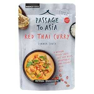 Passage Foods Passage to Thailand, Red Thai Curry Simmer Sauce, 7 oz (Pack of 6)
