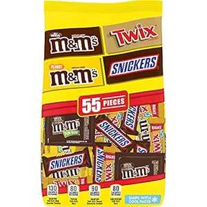 楽天GlomarketSNICKERS、M&M'S & TWIX ファンサイズ チョコレート キャンディ バラエティ ミックス、31.18 オンス 55 個バッグ Mars SNICKERS, M&M'S & TWIX Fun Size Chocolate Candy Variety Mix, 31.18-Ounce 55 Piece Bag