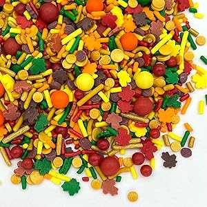 Manvscakes Fall Themed Sprinkles - Sprinkles for Cake Decorating, Edible Thanksgiving Themed Sprinkles, For Baking Chocolate Desserts, Cupcakes, Ice Cream, Caramel Apples & Other Desserts Manvscakes Fall Themed Sprinkles - Sprinkles for Cake Decorating, Edible Thanksgiving Themed Sprinkles, For Baking Chocolate Desserts, Cupcakes, Ice Cream, Caramel Apples & Other Desserts