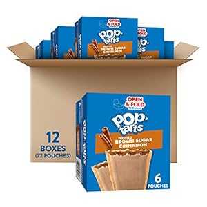Kellogg's ポップタルト、朝食トースターペストリー、フロストブラウンシュガーシナモン、21オンス (72個) Kellogg's Pop-Tarts, Breakfast Toaster Pastries, Frosted Brown Sugar Cinnamon, 21oz (72 Count)