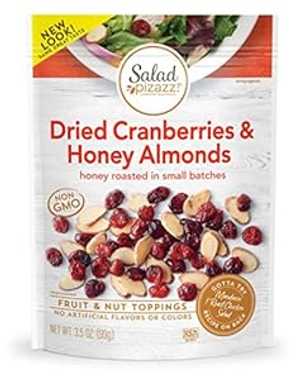 Salad Pizazz Sliced Almond Topping, Honey Roasted With Cranberries, 1 pack (3.5 ounce resealable bags) Salad Pizazz Sliced Almond Topping, Honey Roasted With Cranberries, 1 pack (3.5 ounce resealable bags)