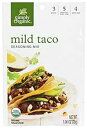 Simply Organic Mix、マイルドタコスオーガニックシーズニング、1オンス(12個パック) Simply Organic Mix, Mild Taco Organic Seasoning, 1 Ounce (Pack of 12)