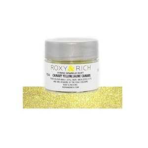Roxy & Rich ハイブリッド スパークル ダスト パウダー 食用色素 2.5 グラム、カナリー イエロー Roxy ..