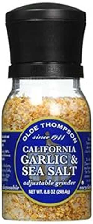 Olde Thompson カリフォルニア ガーリック & シーソルト、8.8 オンス グラインダー (2 個パック) Olde Thompson California Garlic & Sea Salt, 8.8-Ounce Grinders (Pack of 2)