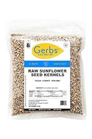 GERBS 生の殻付きヒマワリ種子粒、32 オンス袋、トップ 14 食物アレルゲンフリー、非遺伝子組み換え、ビーガン、ケト、パレオフレンドリー GERBS Raw Hulled Sunflower Seed Kernels, 32 ounce Bag, Top 14 Food Allergen Free, Non GMO, Vegan,