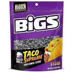 BIGS Taco Bell Taco Supreme ヒマワリの種、ケトフレンドリースナック、5.35 オンス バッグ(12個入り) BIGS Taco Bell Taco Supreme S..