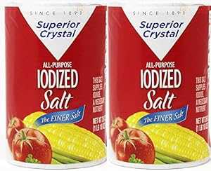 楽天GlomarketSuperior Crystal より細かいヨウ素添加塩、2 パック 各 26 オンス Superior Crystal The Finer Iodised Salt, 2 Pack Each 26 Oz