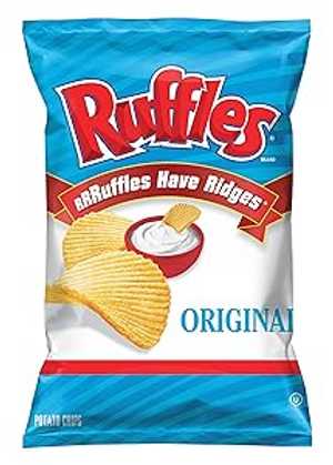 フリルポテトチップス、オリジナル、9オンス（4個パック） Ruffles Potato Chips, Original, 9 Ounce (Pack of 4)