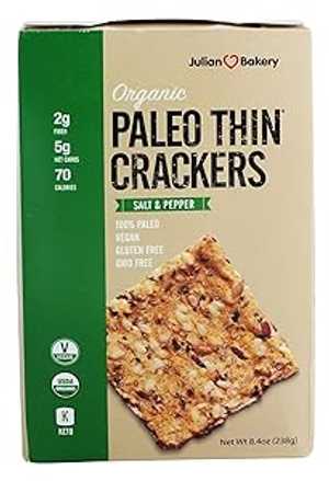 Julian Bakery Paleo Thin Crackers Salt & Pepper USDA Organic Gluten-Fr...