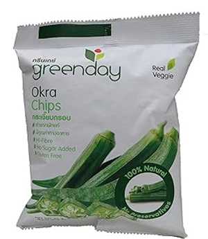 Green Day Thai Snack Okra Chips, Real Vegetable, 25 Gram
