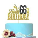 Happy 66th Birthday ケーキトッパー - 66歳のケーキトッパー、66歳の誕生日ケーキデコレーション、66歳の誕生日パーティーデコレーション ...