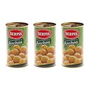 セルピス アンチョア オリーブ アンチョビ詰めスパニッシュ グリーン オリーブ 150 グラム (3 個パック) Serpis Anchoa Olives Spanish Green Olives Stuffed With Anchovy 150 gram (Pack of 3)
