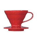 ハリオ V60 プラスチック コーヒードリッパー サイズ01 レッド Hario V60 Plastic Coffee Dripper, Size 01, Red