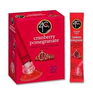 4C Powder Drink Mix Packets, Cranberry Pomegranate 1 Pack, 20 Count, S...