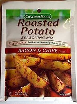Concord Foods ロースト ポテト シーズニング ミックス - ベーコン & チャイブ フレーバー - 1.25 オンス パッケージ 3 個 Concord Foods Roasted Potato Seasoning Mix - Bacon & Chive Flavor - 3 of 1.25 oz pkgs Concord Foods ロースト ポテト シーズニング ミックス - ベーコン & チャイブ フレーバー - 1.25 オンス パッケージ 3 個 Concord Foods Roasted Potato Seasoning Mix - Bacon & Chive Flavor - 3 of 1.25 oz pkgs