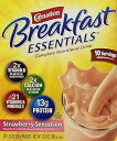ONMOG Carnation Breakfast Essentials Powder Drink Mix, Strawberry Sensation, 10 Count (Pack of 1)