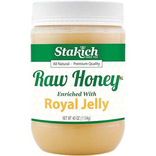 Stakich ローヤルゼリー生蜂蜜 - 純粋、未加工、非加熱 - 40 オンス Stakich Royal Jelly Enriched Raw..