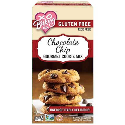 XO Baking Co. Gluten Free Chocolate Chip Gourmet Cookie Mix; Non-GMO; Kosher; Rice Free; Dairy Free; Peanut Free; No Preservatives; No Artificial Flavors or Colors, 16oz XO Baking Co. Gluten Free Chocolate Chip Gou