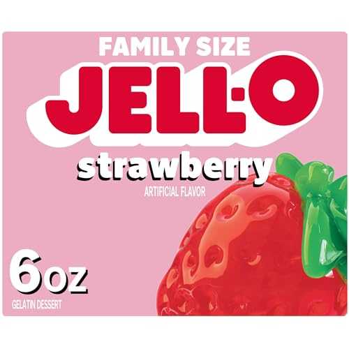 Jell-O Strawberry Gelatin Dessert Mix, Family Size, 6 oz Box Jell-O Strawberry Gelatin Dessert Mix, Family Size, 6 oz Box